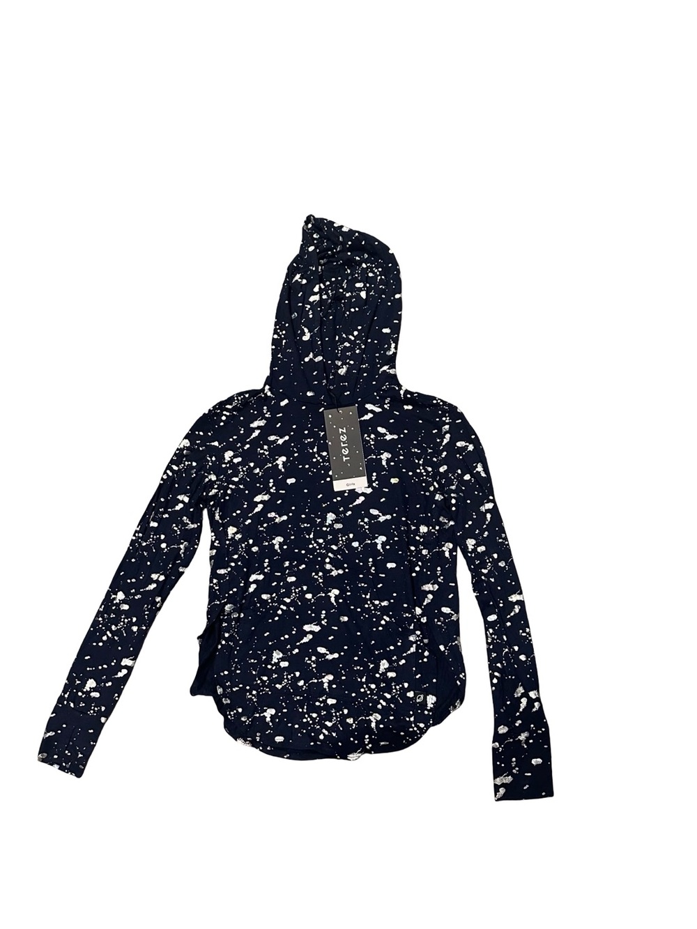 NWT Zara Terez Girls Size Medium Dark Navy Splatter Print Hoodie